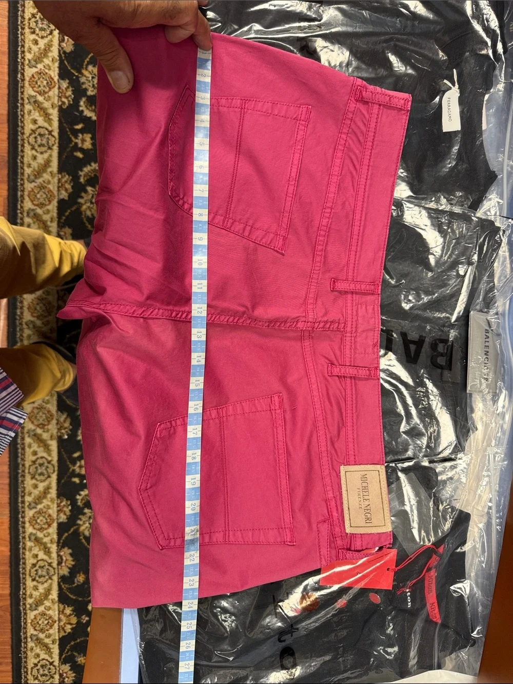 Michele Negri Bright Pink Denim Shorts